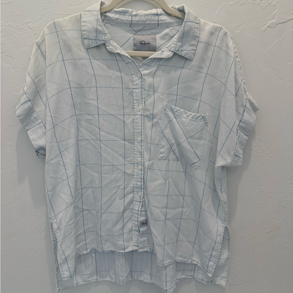 Rails Blue Checkered Button-Up Shirt